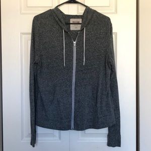 Lightweight , Heather gray zip up hoodie